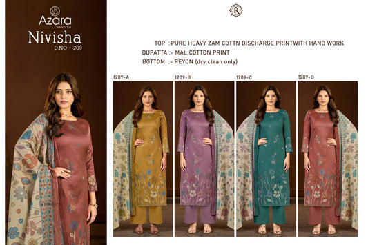 Nivisha 1209 Radhika Fashion Azara Jaam Cotton Karachi Salwar Suits Exporter Gujarat