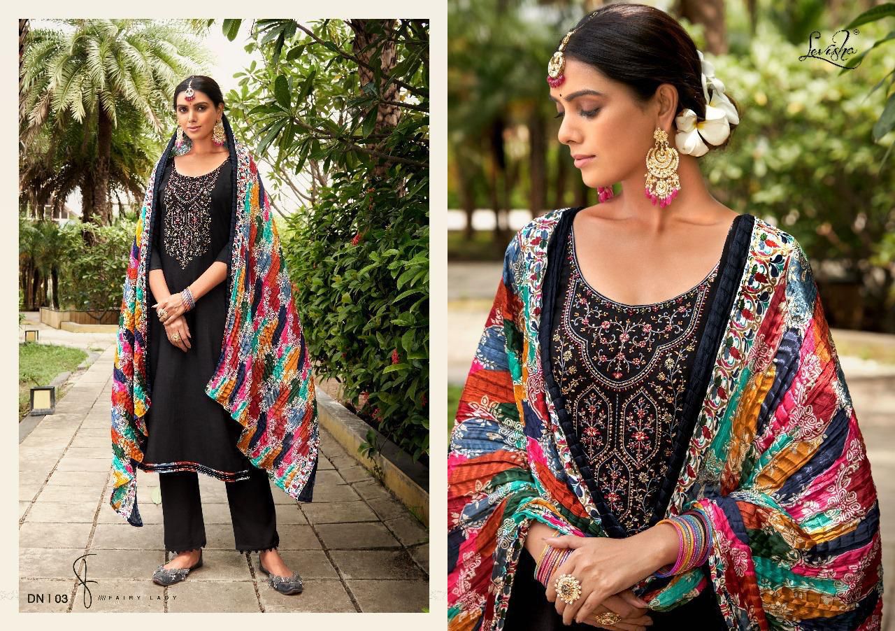 Nivisha Black Special Levisha Rayon Slub Plazzo Style Suits Manufacturer Gujarat