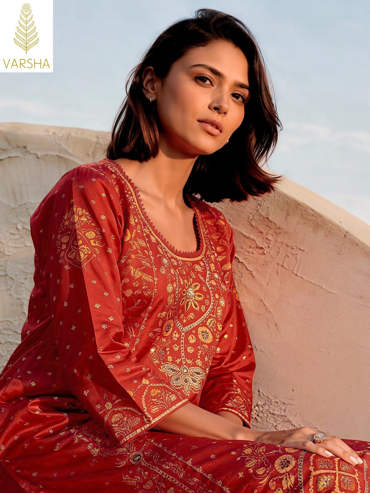 Nivita Varshaa Viscose Muslin Pant Style Suits Exporter Gujarat