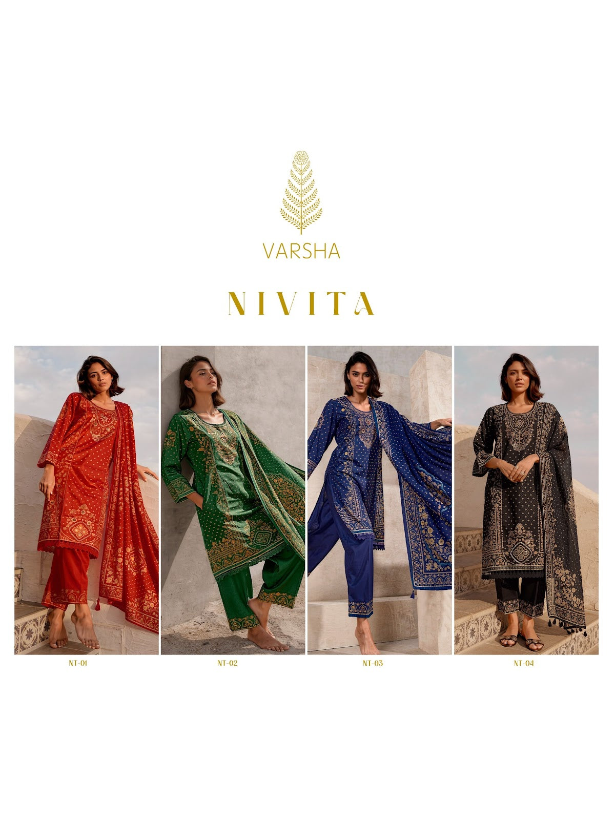 Nivita Varshaa Viscose Muslin Pant Style Suits Exporter Gujarat