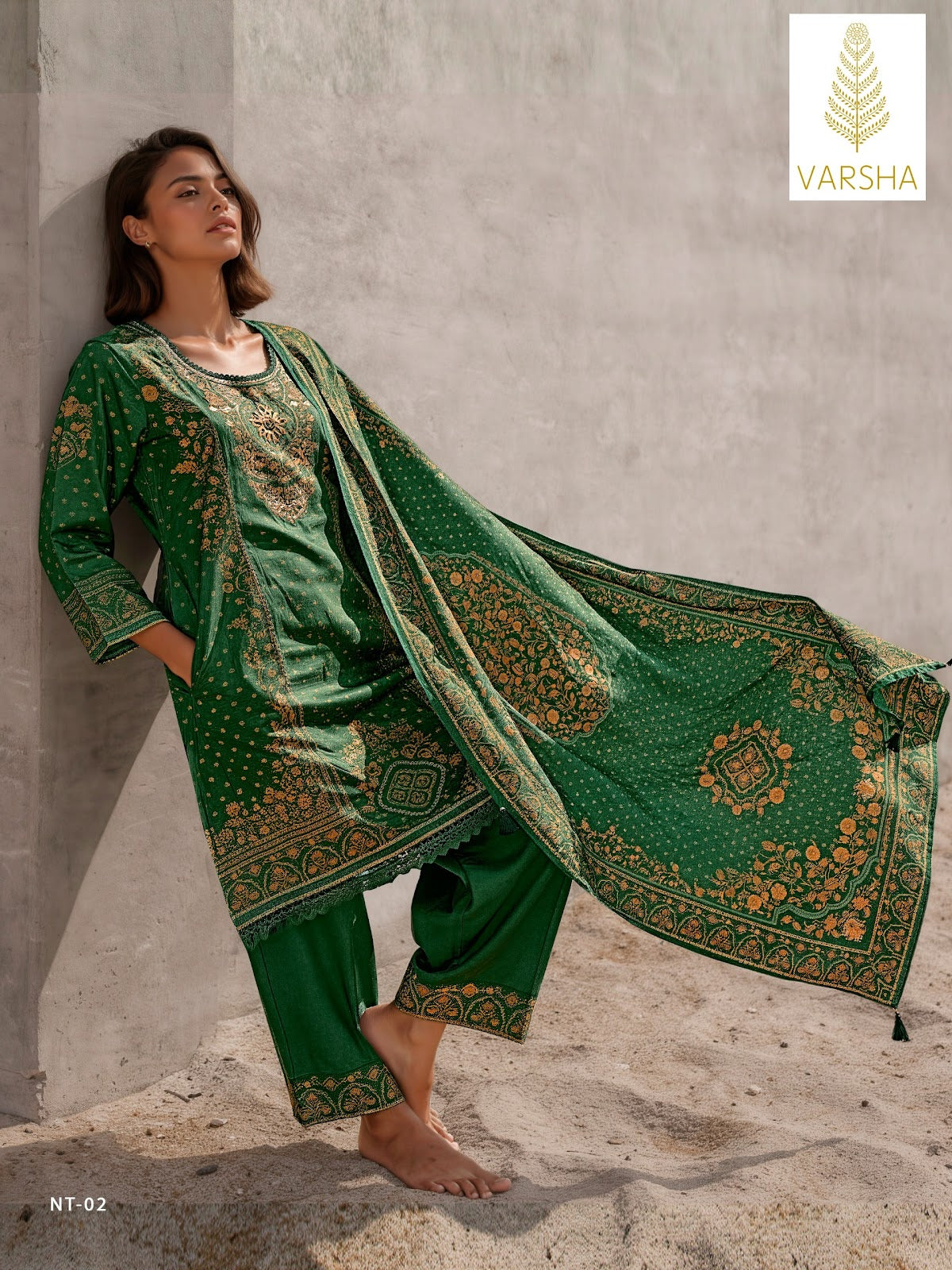 Nivita Varshaa Viscose Muslin Pant Style Suits Exporter Gujarat