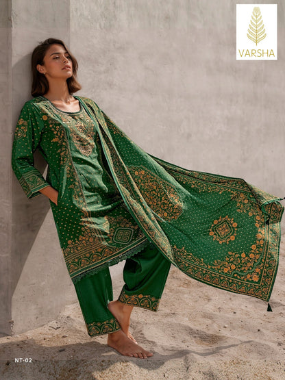 Nivita Varshaa Viscose Muslin Pant Style Suits Exporter Gujarat