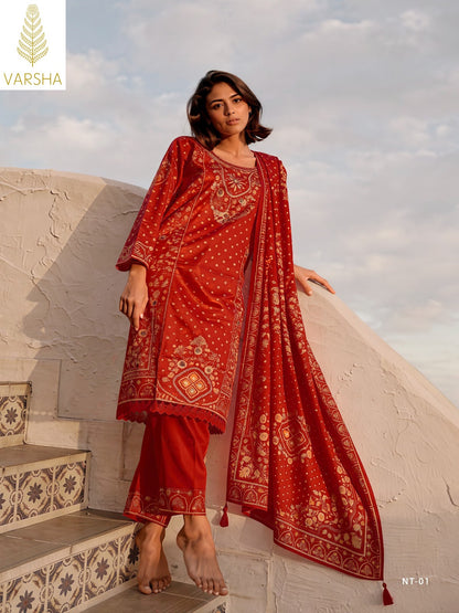 Nivita Varshaa Viscose Muslin Pant Style Suits Exporter Gujarat