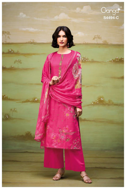 Nivitha 4494 Ganga Cotton Pant Style Suits Manufacturer Gujarat