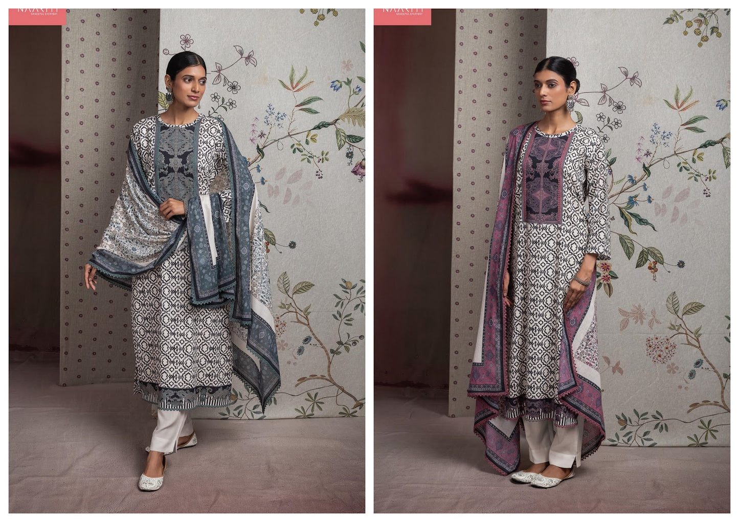 Nivor Naariti Cotton Lawn Pant Style Suits Supplier India