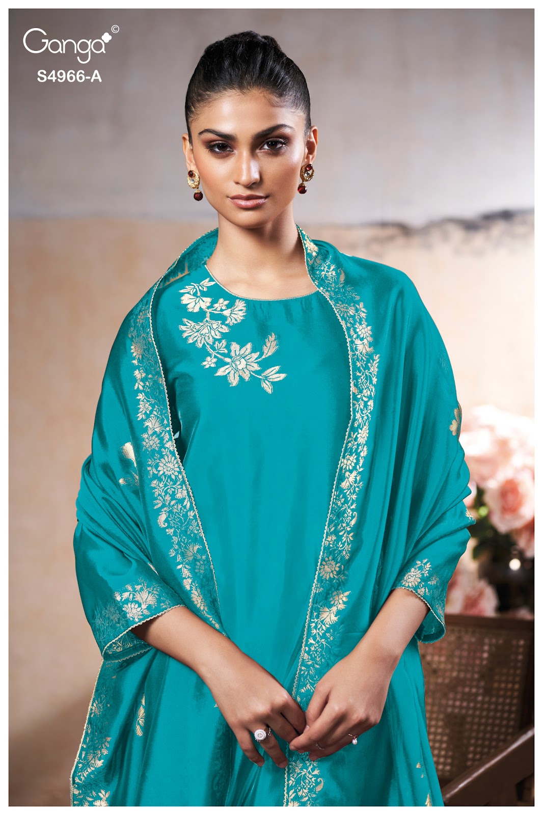 Nivora S4966 Ganga Woven Silk Plazzo Style Suits Wholesale Price