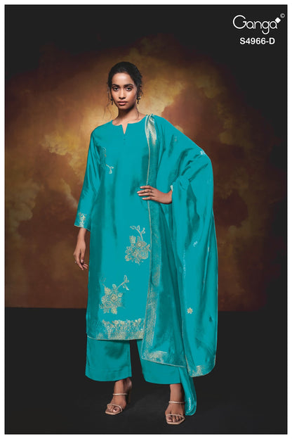 Nivora S4966 Ganga Woven Silk Plazzo Style Suits Wholesale Price