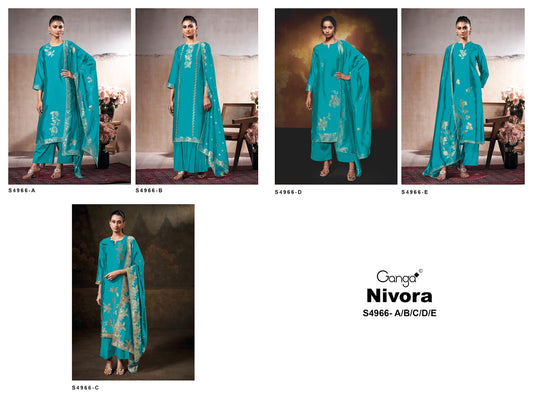 Nivora S4966 Ganga Woven Silk Plazzo Style Suits Wholesale Price