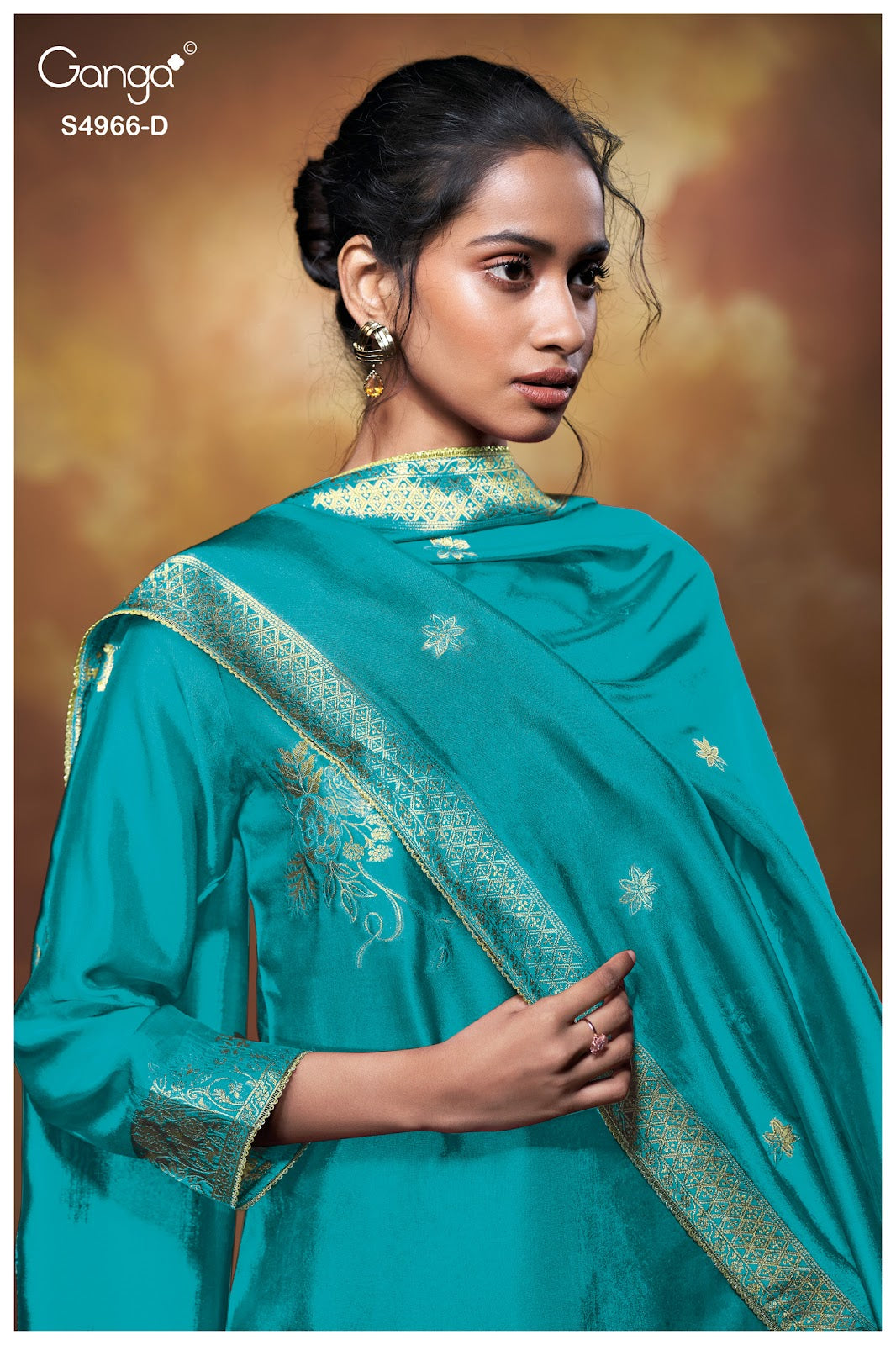 Nivora S4966 Ganga Woven Silk Plazzo Style Suits Wholesale Price