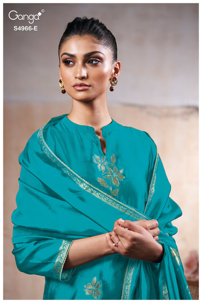 Nivora S4966 Ganga Woven Silk Plazzo Style Suits Wholesale Price