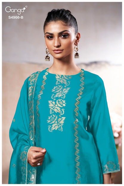 Nivora S4966 Ganga Woven Silk Plazzo Style Suits Wholesale Price