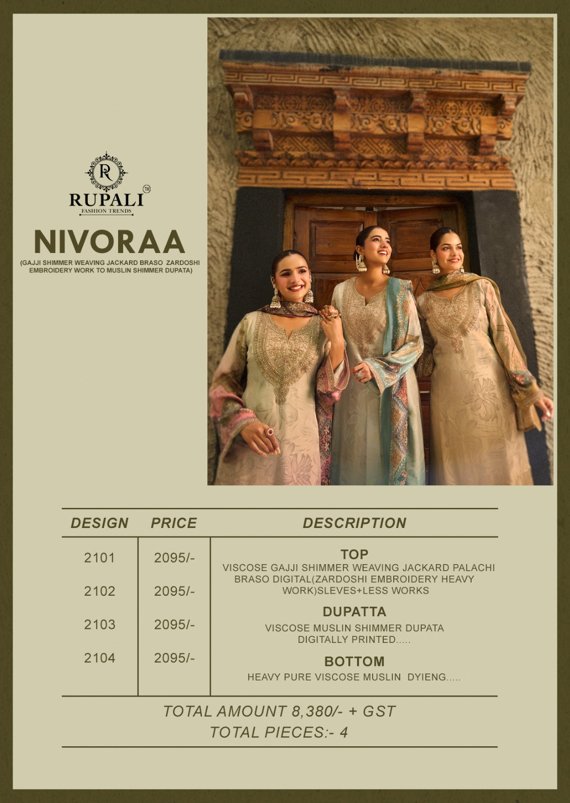 Nivoraa Rupali Gaji Shimmer Pant Style Suits Wholesaler India