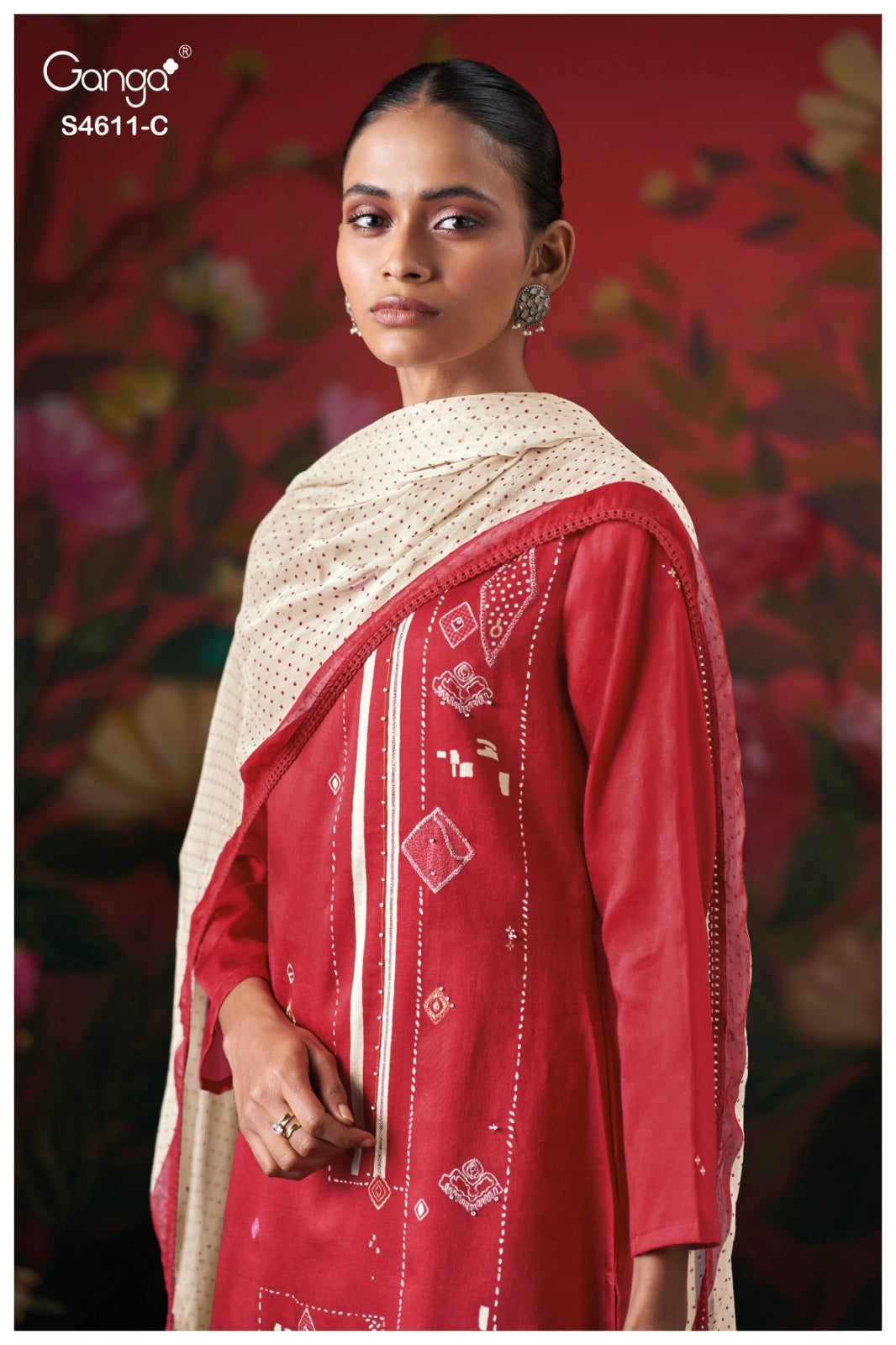 Nivra S4611 Ganga Cotton Satin Plazzo Style Suits Wholesaler India