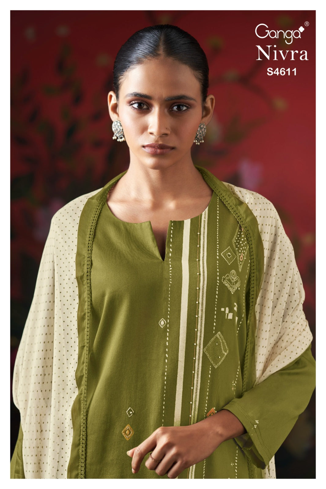 Nivra S4611 Ganga Cotton Satin Plazzo Style Suits Wholesaler India