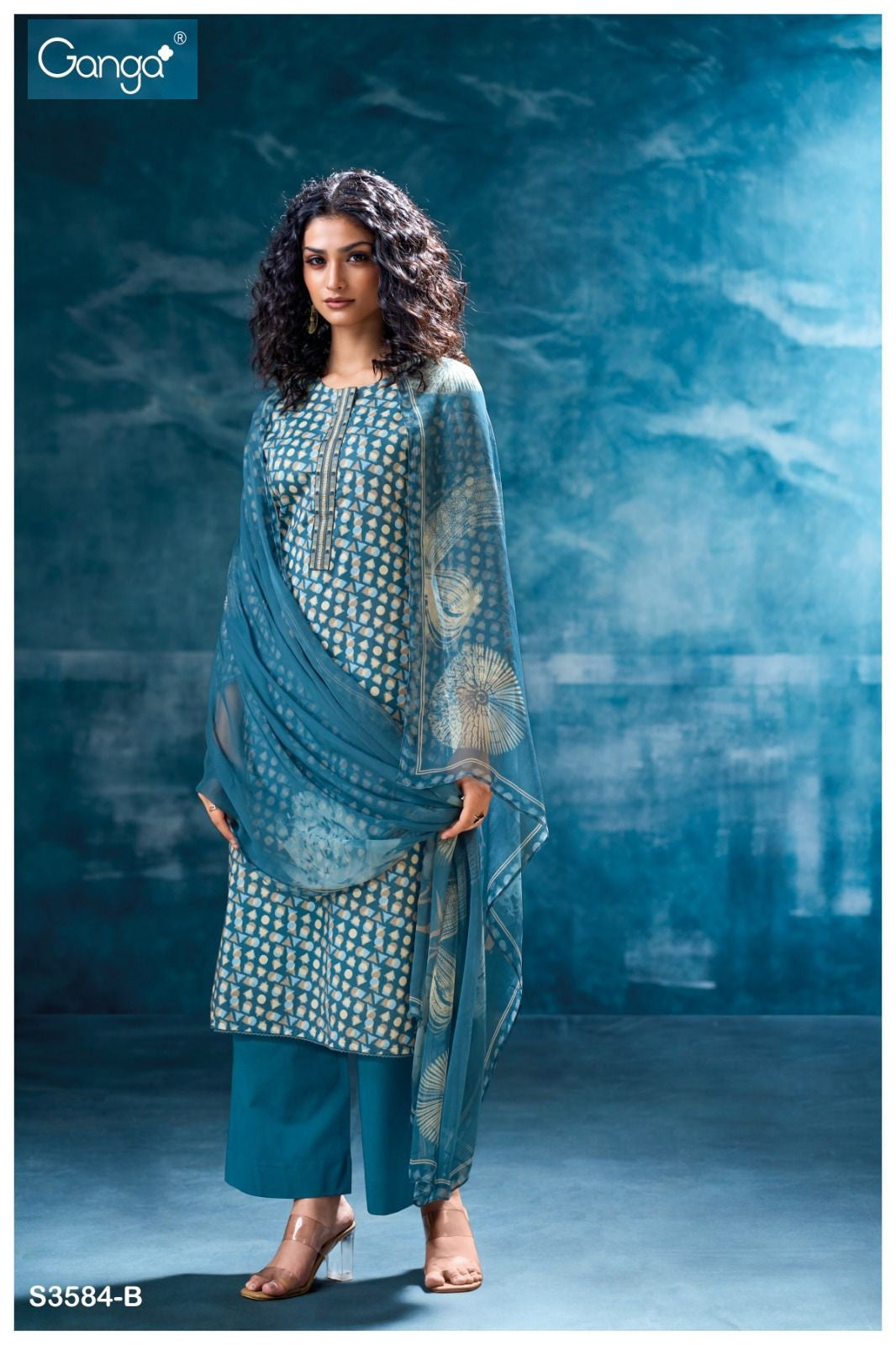 Nivritti 3584 Ganga Premium Cotton Pant Style Suits Supplier India