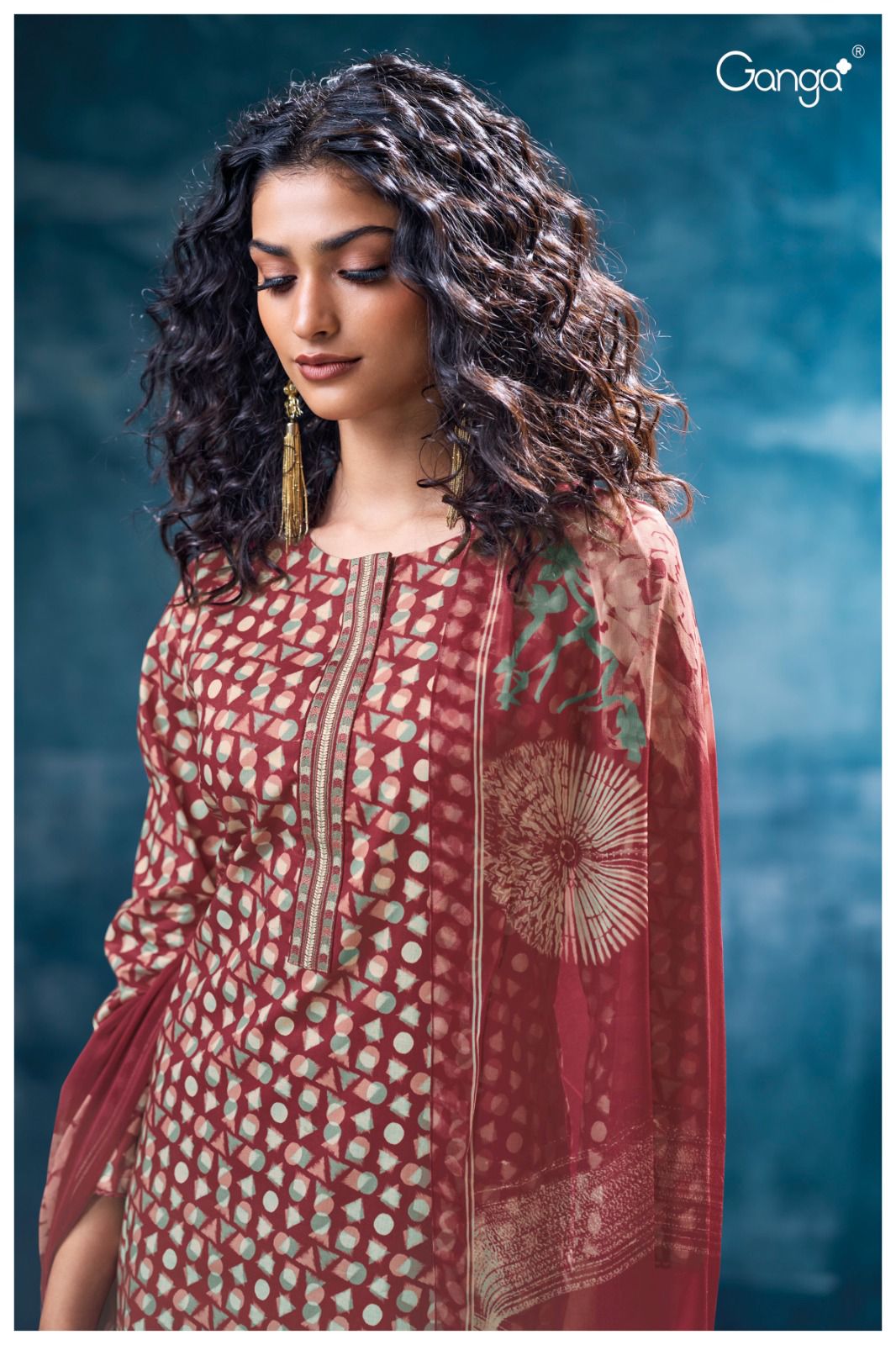 Nivritti 3584 Ganga Premium Cotton Pant Style Suits Supplier India