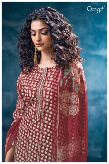 Nivritti 3584 Ganga Premium Cotton Pant Style Suits Supplier India