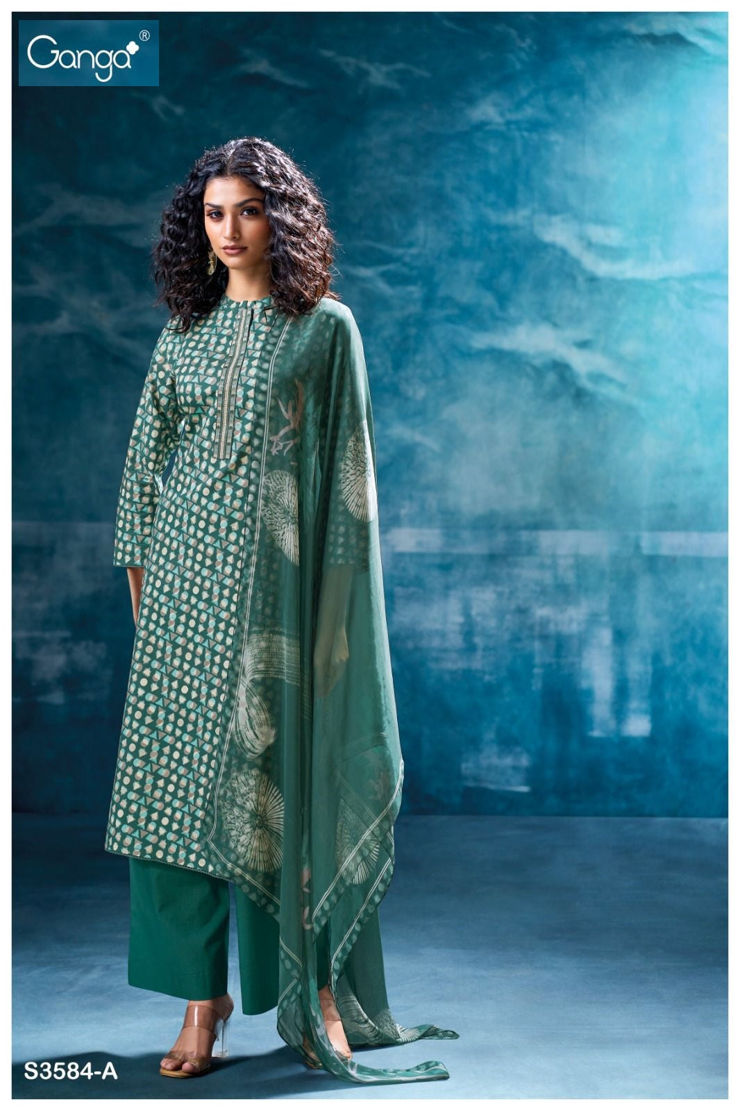 Nivritti 3584 Ganga Premium Cotton Pant Style Suits Supplier India