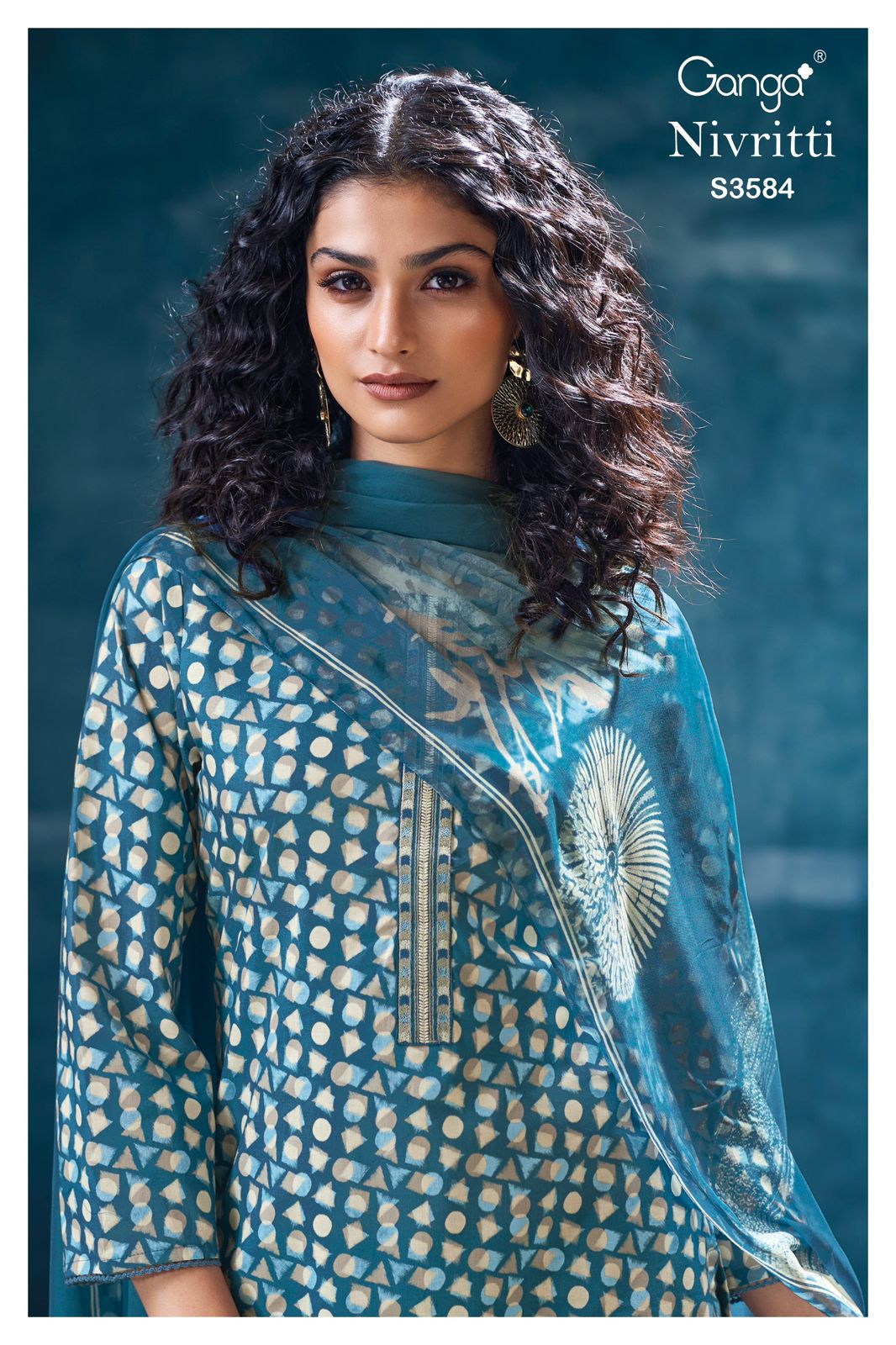Nivritti 3584 Ganga Premium Cotton Pant Style Suits Supplier India