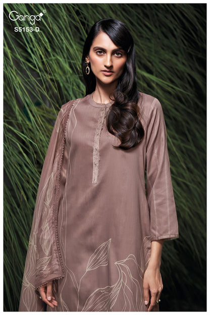 Nivya S5153 Ganga Cotton Satin Pant Style Suits Wholesaler Gujarat
