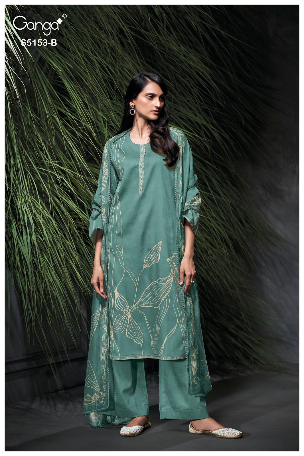 Nivya S5153 Ganga Cotton Satin Pant Style Suits Wholesaler Gujarat