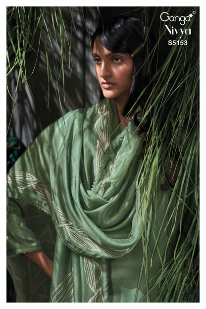 Nivya S5153 Ganga Cotton Satin Pant Style Suits Wholesaler Gujarat