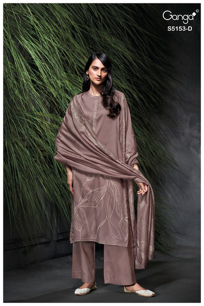 Nivya S5153 Ganga Cotton Satin Pant Style Suits Wholesaler Gujarat