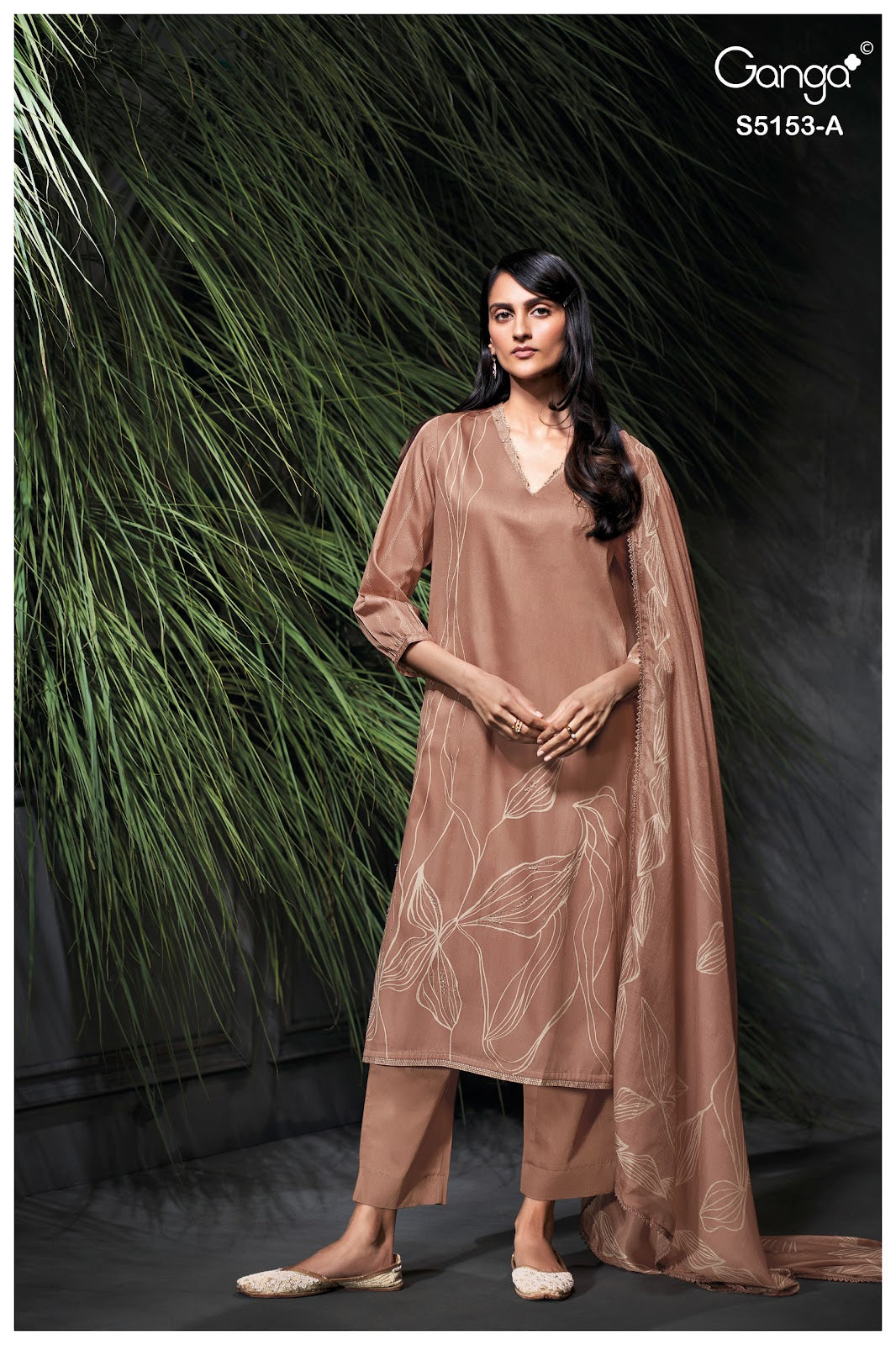 Nivya S5153 Ganga Cotton Satin Pant Style Suits Wholesaler Gujarat