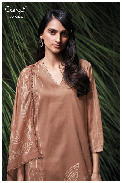 Nivya S5153 Ganga Cotton Satin Pant Style Suits Wholesaler Gujarat