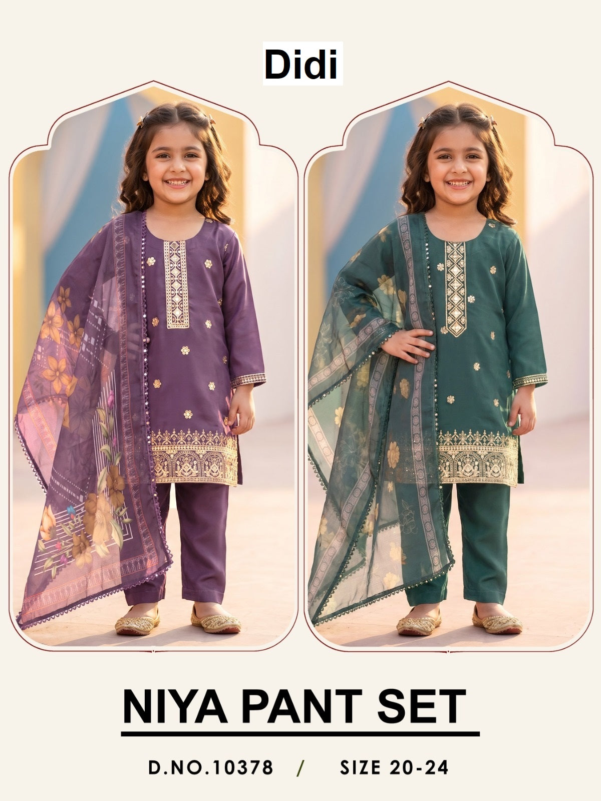 Niya Dn 10378 Didi Roman Girls Readymade Pant Suits Wholesaler Ahmedabad