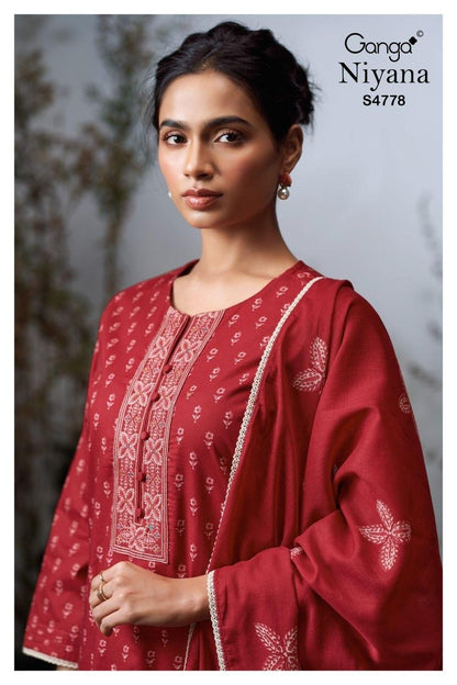 Niyana S4778 Ganga Cotton Pant Style Suits Supplier Gujarat
