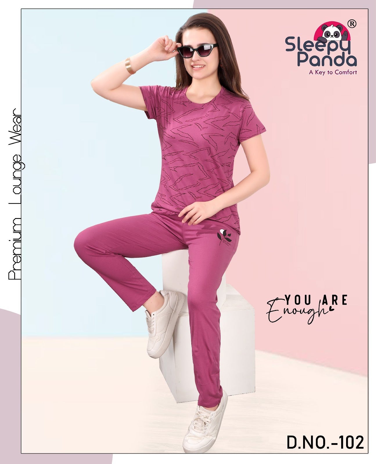 Niyati 102 Sleepy Panda Hosiery Cotton Pyjama Night Suits Wholesaler Ahmedabad