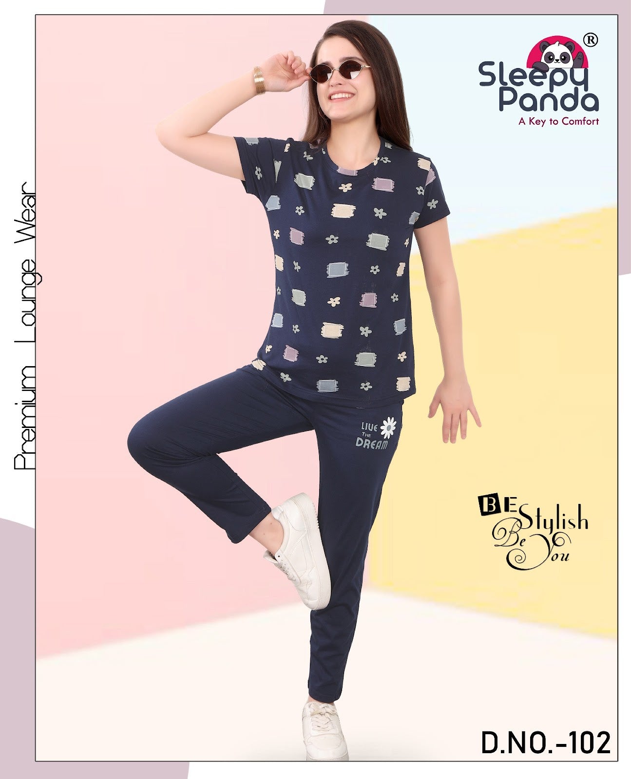 Niyati 102 Sleepy Panda Hosiery Cotton Pyjama Night Suits Wholesaler Ahmedabad