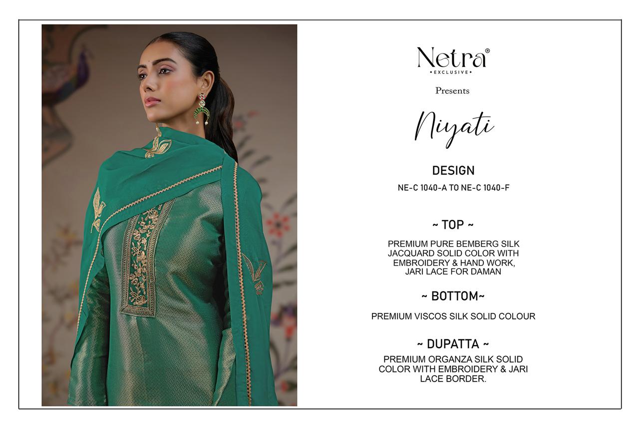Niyati Netra Pure Bemberg Pant Style Suits Exporter India
