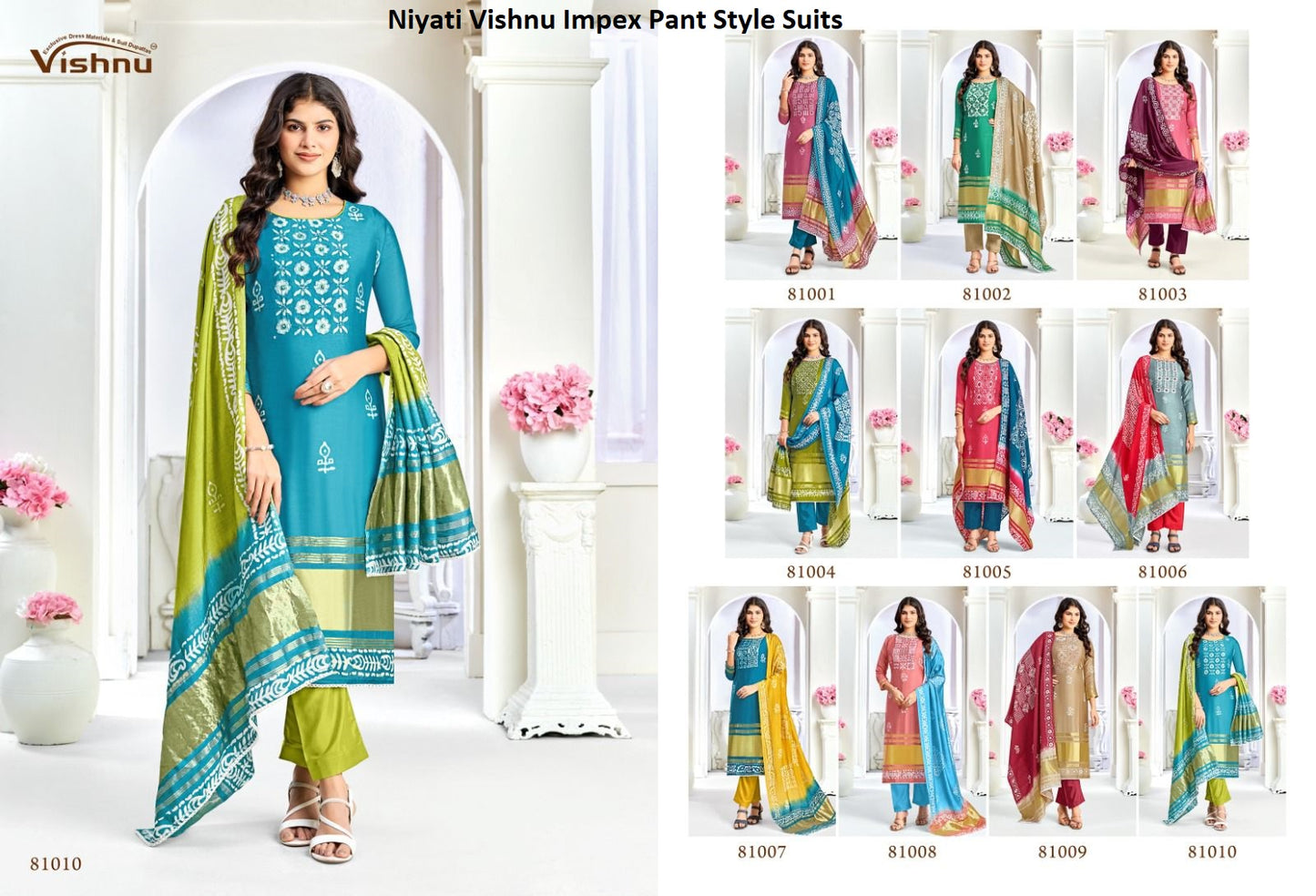 Niyati Vishnu Impex Gaji Silk Pant Style Suits Wholesale Price