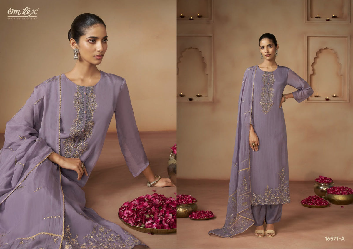 Niyaz Omtex Organza Pant Style Suits Manufacturer Gujarat