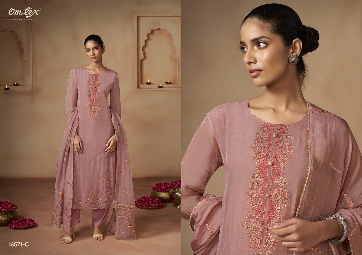 Niyaz Omtex Organza Pant Style Suits Manufacturer Gujarat