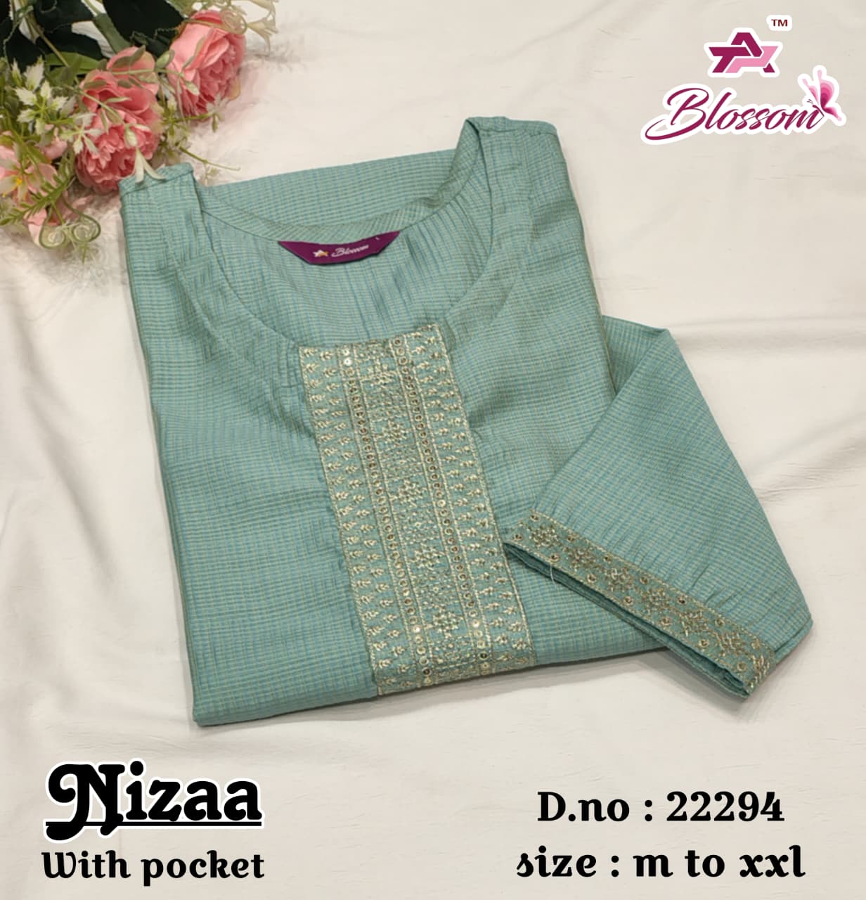 Nizaa Blossom Jnx Straight Cut Kurtis Supplier Gujarat