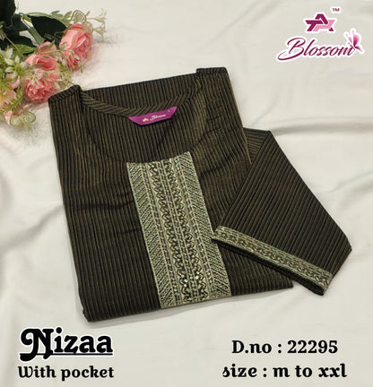 Nizaa Blossom Jnx Straight Cut Kurtis Supplier Gujarat