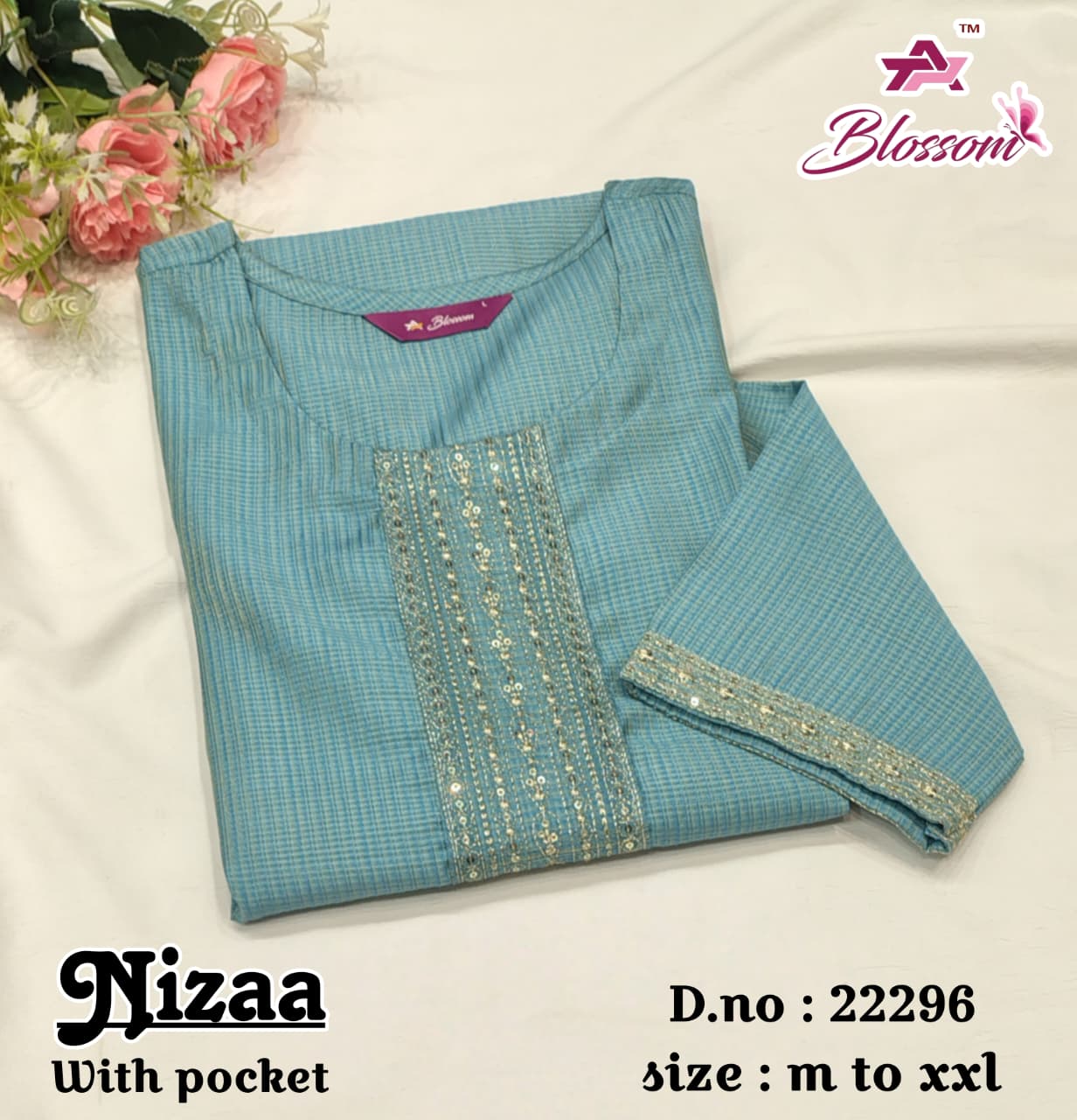 Nizaa Blossom Jnx Straight Cut Kurtis Supplier Gujarat