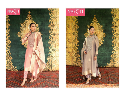 Nizaam Naariti Silk Jacquard Pant Style Suits Supplier India