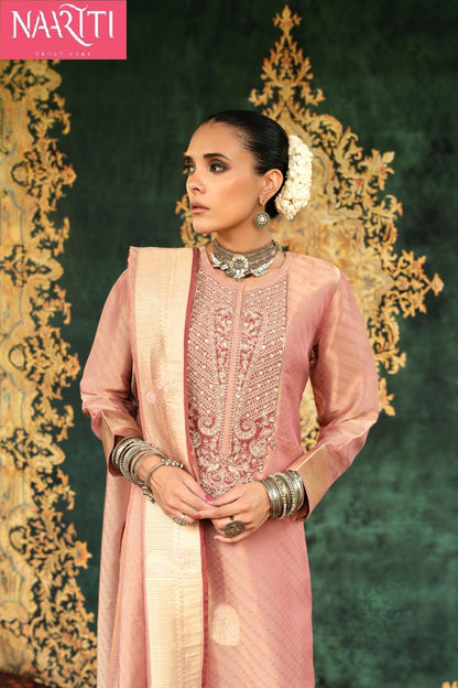 Nizaam Naariti Silk Jacquard Pant Style Suits Supplier India