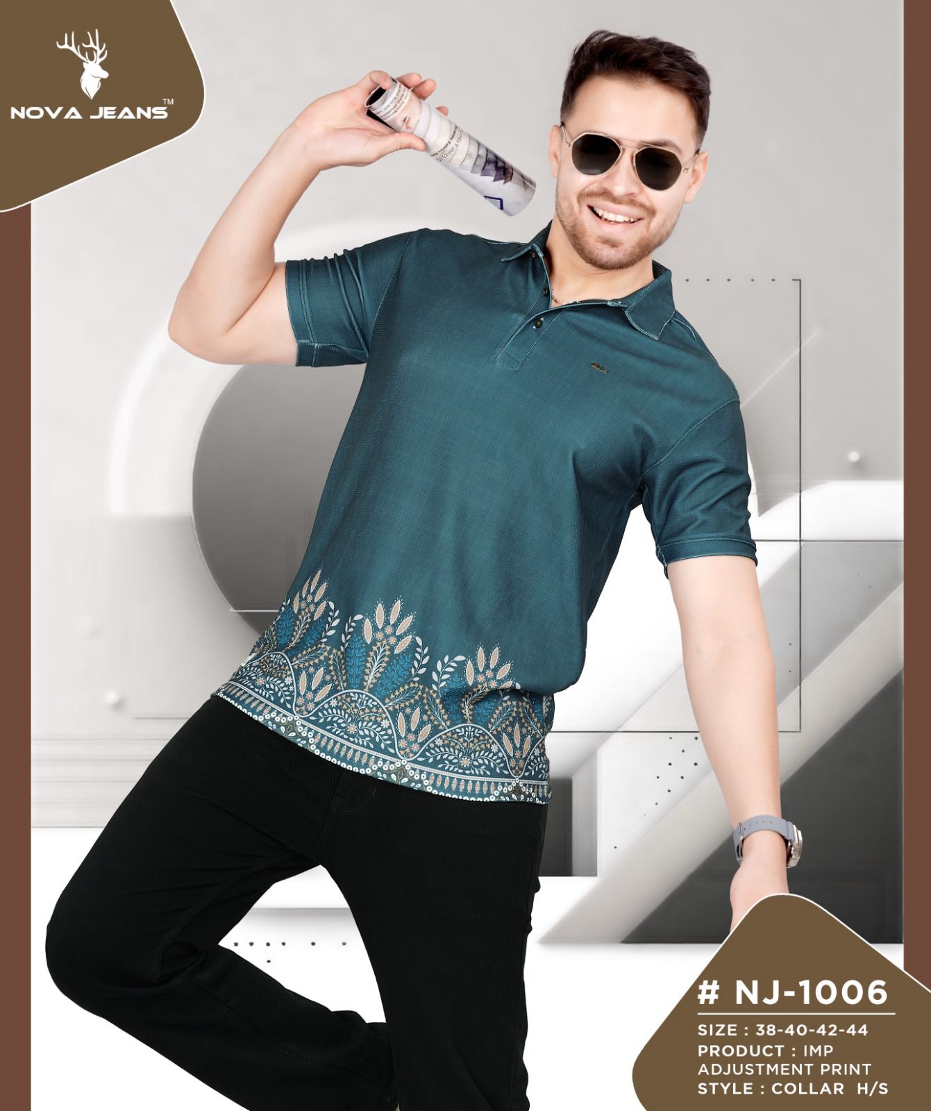 Nj 1006 Nova Jeans Lycra Mens Tshirts Supplier Gujarat
