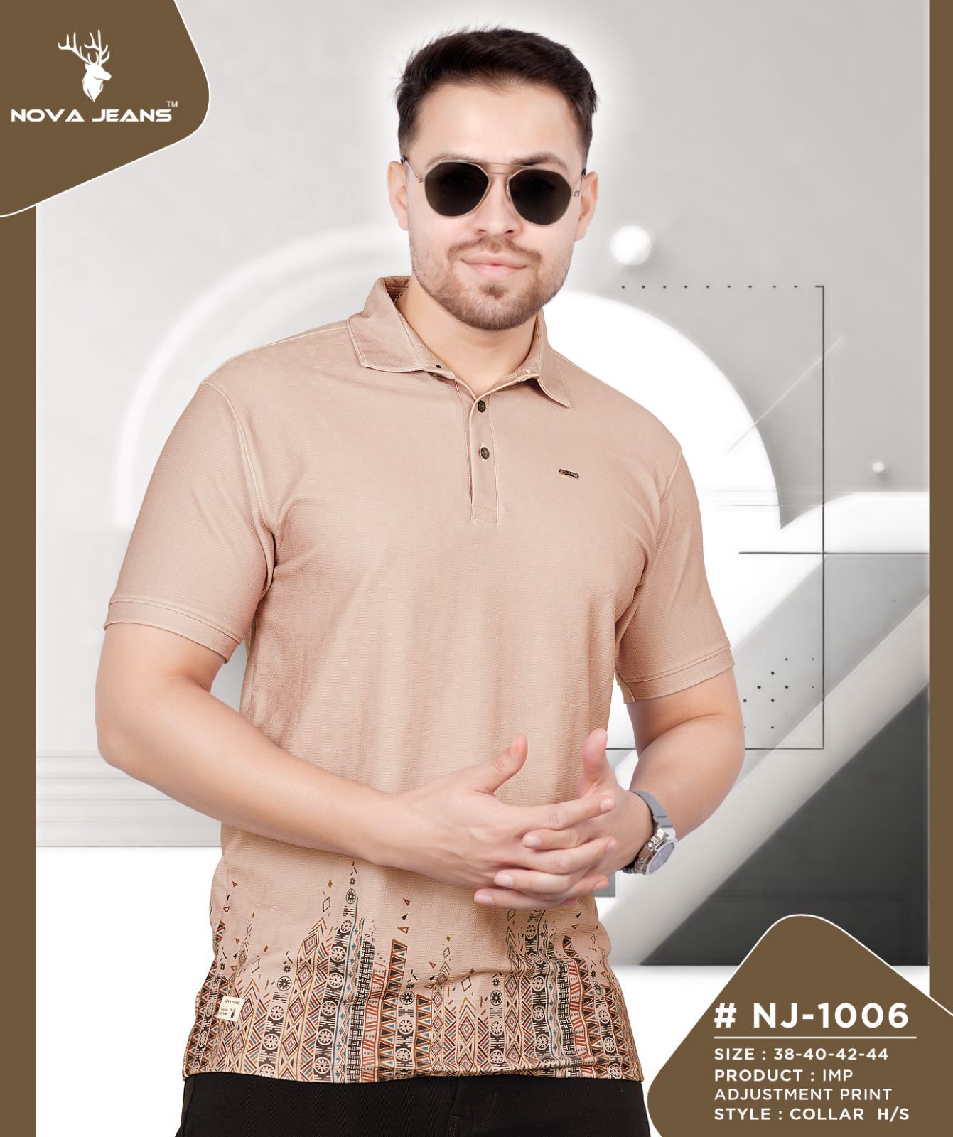 Nj 1006 Nova Jeans Lycra Mens Tshirts Supplier Gujarat