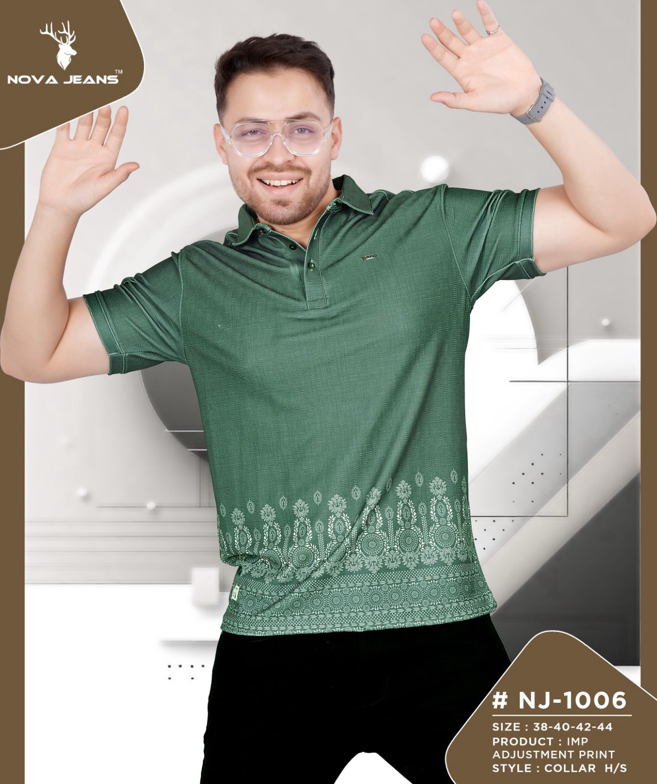 Nj 1006 Nova Jeans Lycra Mens Tshirts Supplier Gujarat