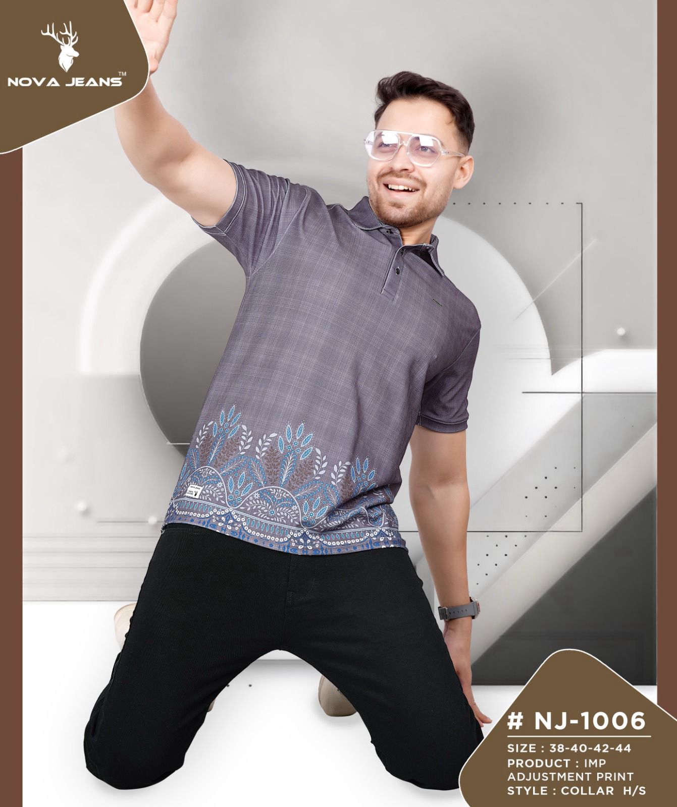 Nj 1006 Nova Jeans Lycra Mens Tshirts Supplier Gujarat