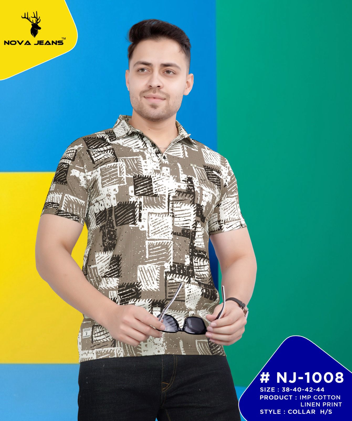 Nj 1008 Nova Jeans Cotton Lycra Mens Tshirts Exporter Gujarat