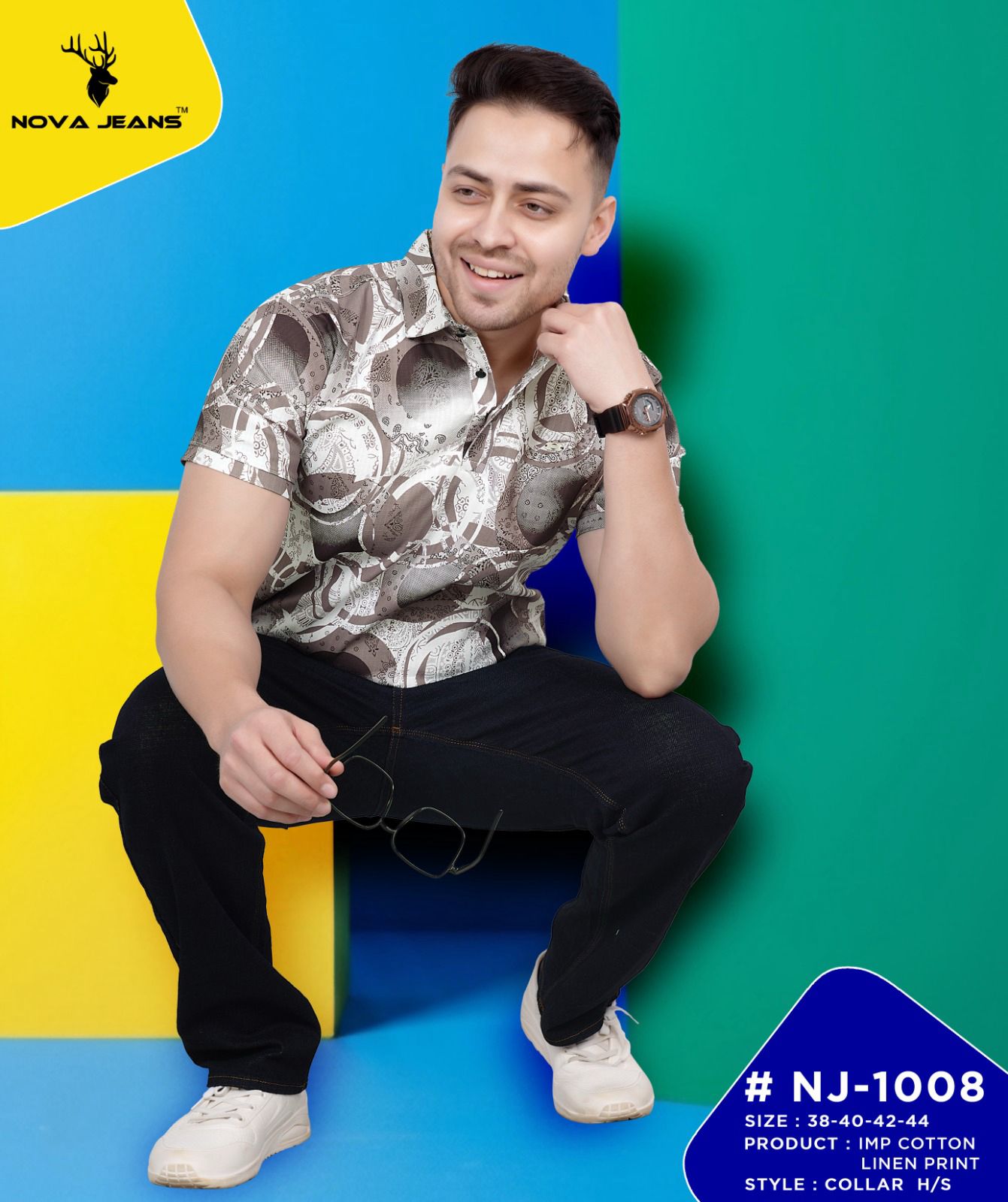 Nj 1008 Nova Jeans Cotton Lycra Mens Tshirts Exporter Gujarat