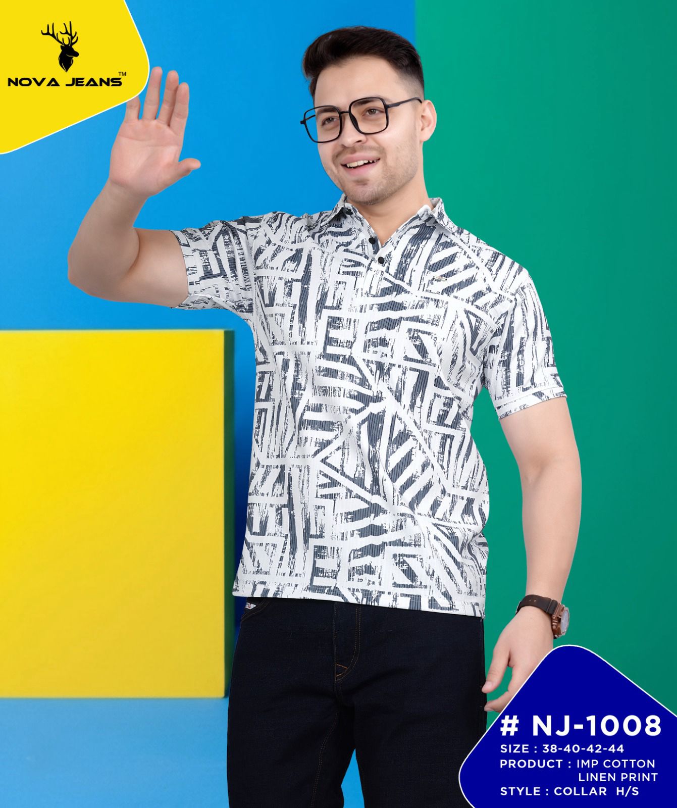 Nj 1008 Nova Jeans Cotton Lycra Mens Tshirts Exporter Gujarat