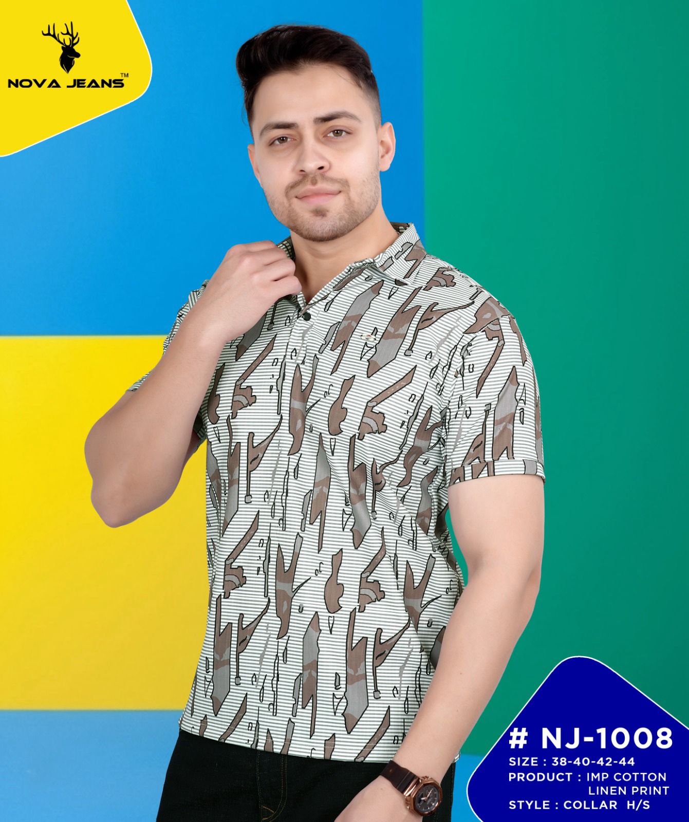Nj 1008 Nova Jeans Cotton Lycra Mens Tshirts Exporter Gujarat